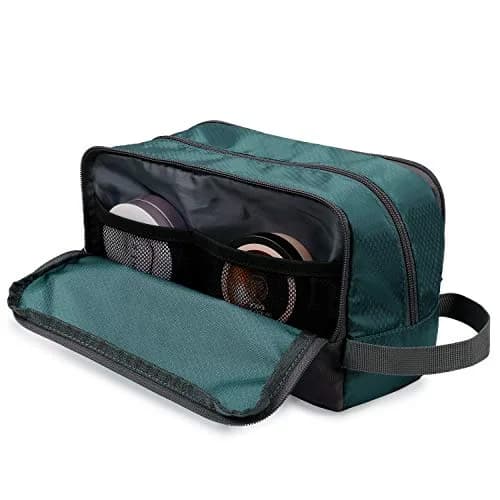 WANDF Travel Toiletry Bag for Men, Small Dopp Kit with 3 Compartments & 5 Pockets, 23cm (9.5" L) | Water-Resistant Polyester thumbnail 3