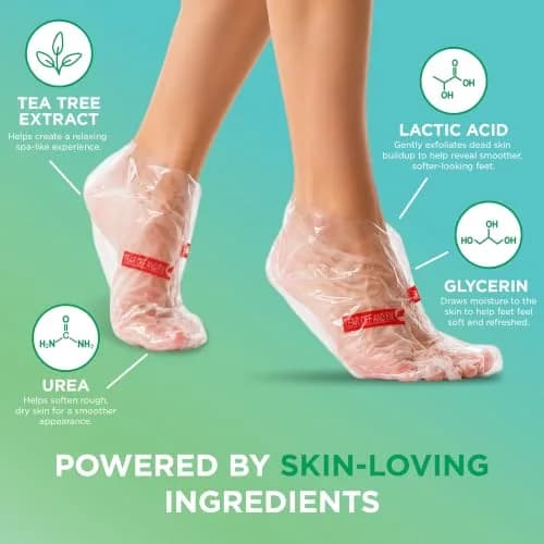 DERMORA Foot Peel Mask, Exfoliating Foot Peeling Mask, 2 Pairs, Tea Tree | Gentle Exfoliation for Dry Feet thumbnail 7