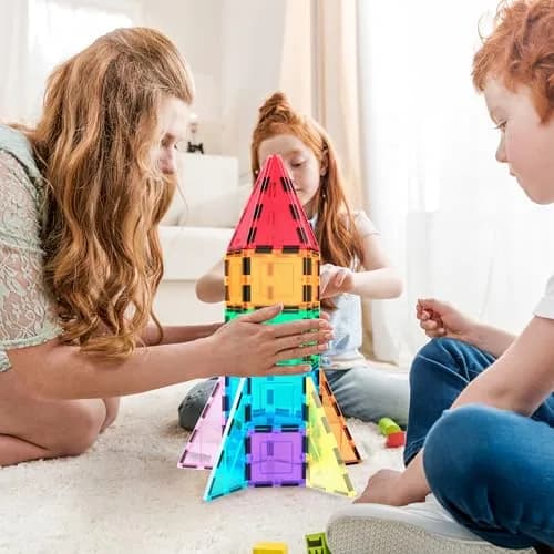 PicassoTiles Magnetic Building Block Rocket Booster Set 32 Pieces | STEM Educational Toy for Kids thumbnail 2