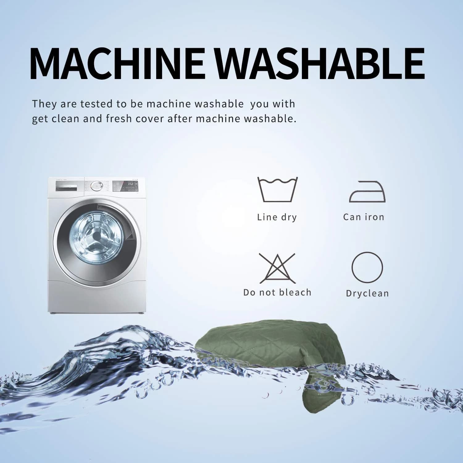 Easy-Going Reversible L-Shape Sectional Couch Cover, Small, Greyish Green | Water-Resistant & Pet-Proof thumbnail 7
