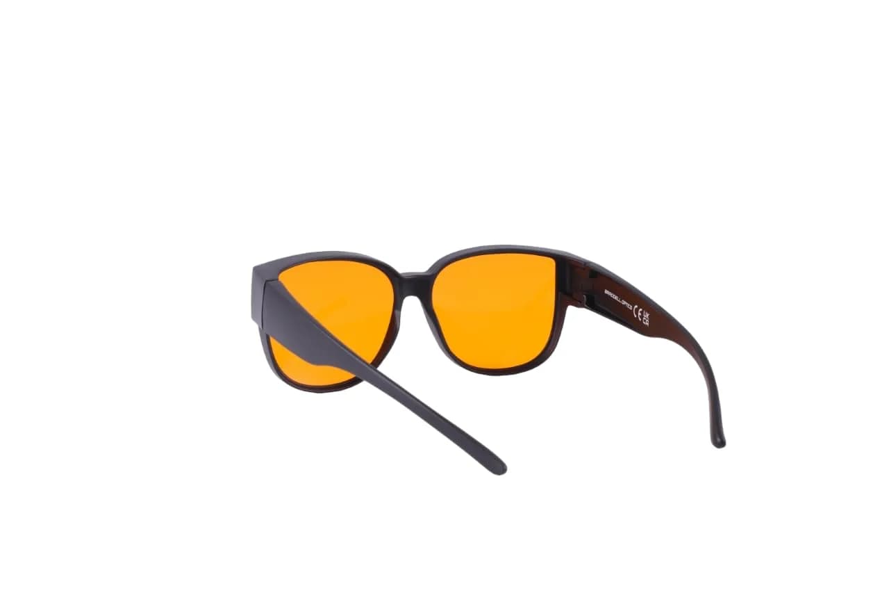 BRADDELL OPTICS Amber Orange Flip-Up Clip-On Blue Light Blocking Glasses for Driving - view 2