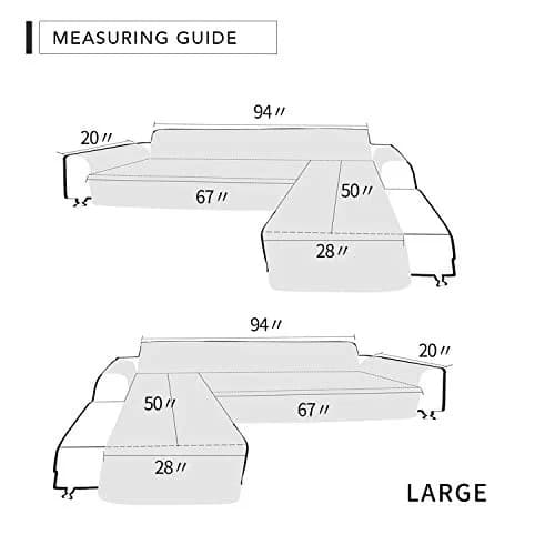 Easy-Going Reversible L-Shape Sectional Couch Cover, Large, Beige/Beige | Water-Resistant, Pet & Kids Friendly thumbnail 6