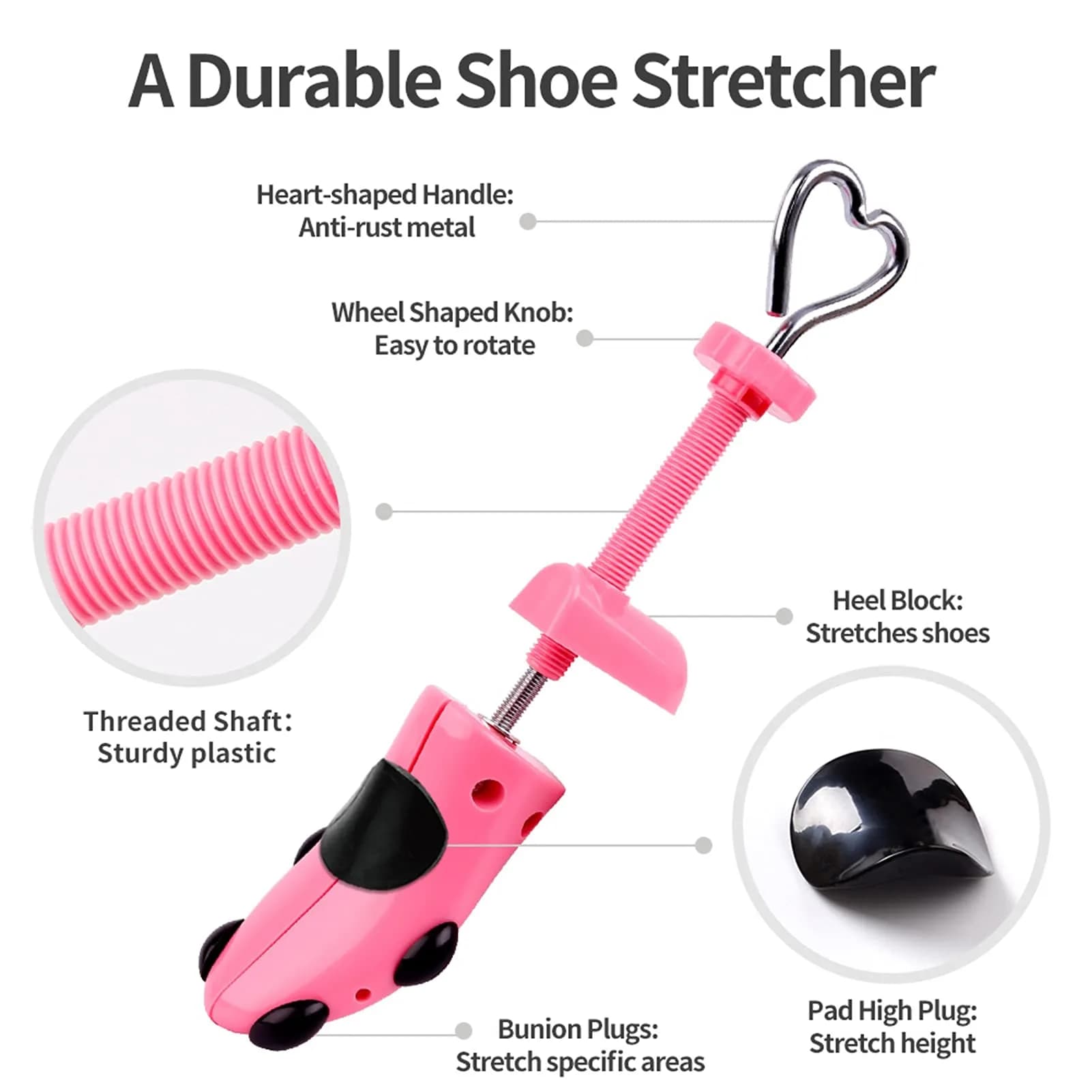 Topsome Shoe Stretcher for Women US 5.5-10 | 4-Way Expander Widener for Wide Feet & Bunions - view 2