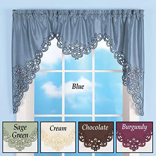 Collections Etc Elegant Scalloped Design Cut-Out Valance 58" x 36" | Light Diffusing Polyester thumbnail 3