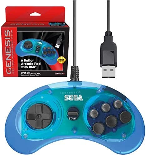 Retro-Bit Official Sega Genesis USB Controller 6-Button Arcade Pad for PC, Mac, Switch, PS3 | 290g (0.64lb) thumbnail 1