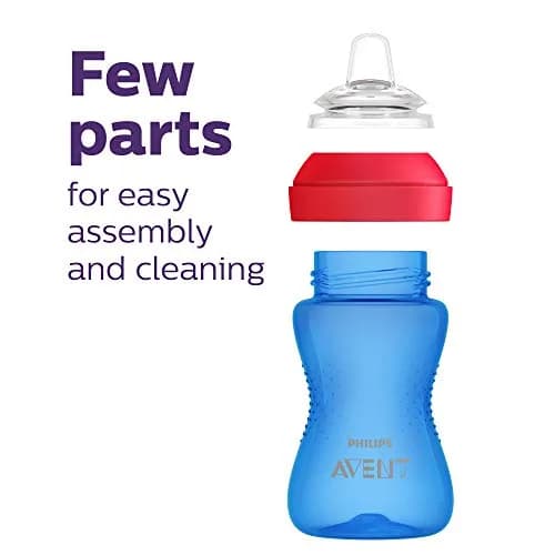 Philips Avent My Grippy Spout Sippy Cup, Soft Spout, 296ml (10 oz), 2-Pack | BPA-Free, Leak-Proof Toddler Cup thumbnail 5