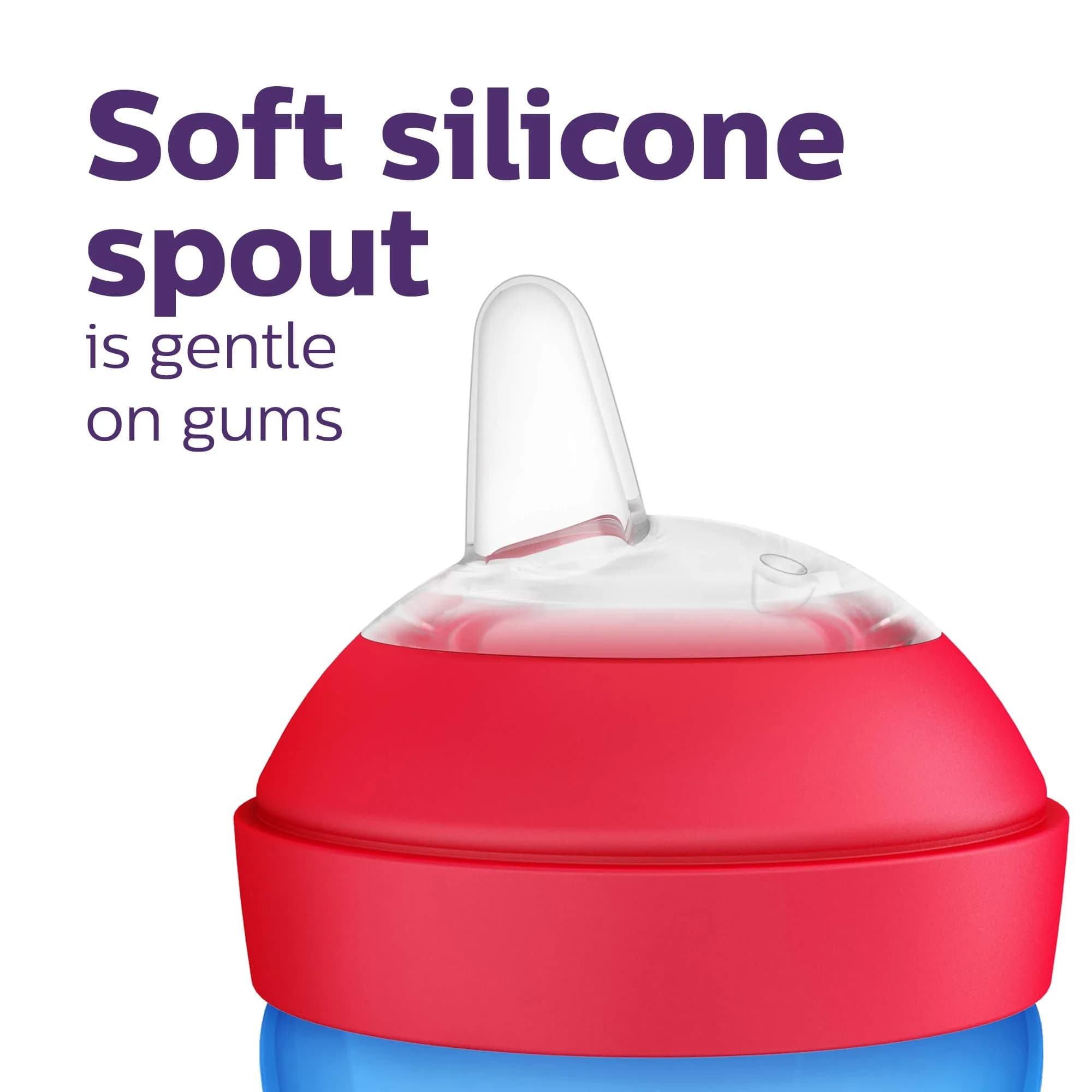Philips Avent My Grippy Spout Sippy Cup, Soft Spout, 296ml (10 oz), 2-Pack | BPA-Free, Leak-Proof Toddler Cup - view 4