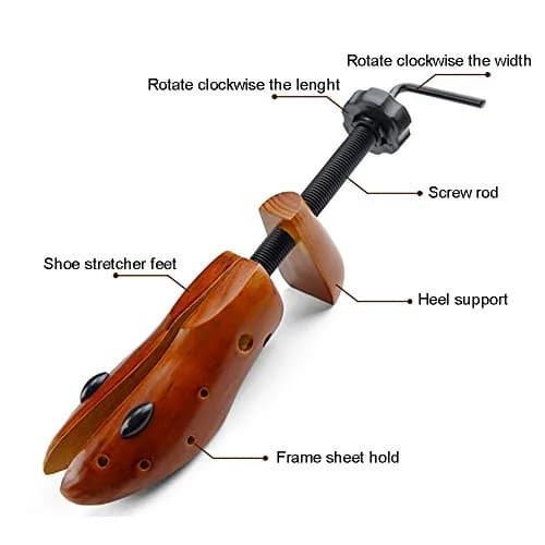 EchoDone 2-Way Wooden Shoe Stretcher for Men & Women, Large 28.5cm (11.2in) | Maintains Shoe Shape & Adjusts Fit thumbnail 3