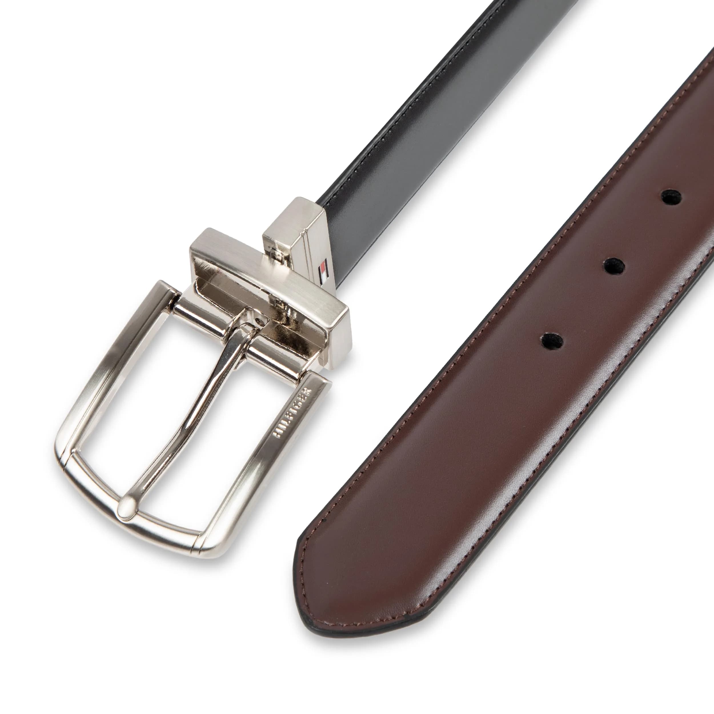 Tommy Hilfiger Men's Reversible Leather Belt XL (42-44) | Classic Black/Brown Casual Accessory - view 5