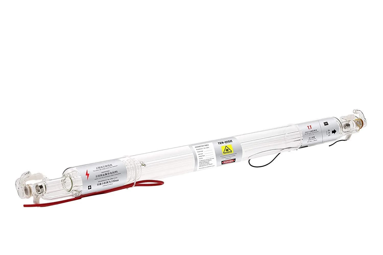 TEN-HIGH 20W CO2 Laser Tube 520mm Length, 50mm Dia for Engraving & Cutting | Well-grounded, Long Life — 20W 520mm