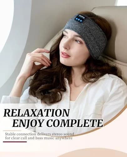 Perytong Sleep Headphones Wireless Headband with Ultra-Thin Speakers | Bluetooth Sports Headphones for Sleep & Workout thumbnail 5