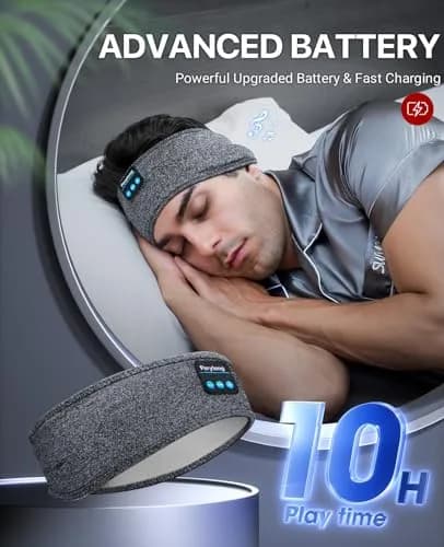 Perytong Sleep Headphones Wireless Headband with Ultra-Thin Speakers | Bluetooth Sports Headphones for Sleep & Workout thumbnail 6