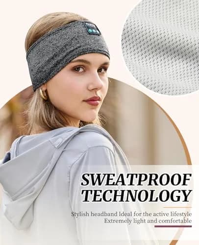 Perytong Sleep Headphones Wireless Headband with Ultra-Thin Speakers | Bluetooth Sports Headphones for Sleep & Workout thumbnail 2