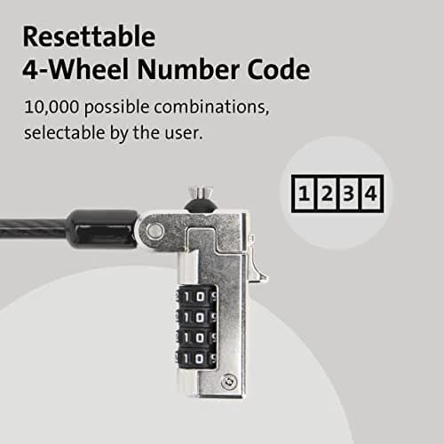 Kensington N17 Combination Laptop Lock | 1.8m (6ft) Carbon Steel Cable, 10,000 Combinations thumbnail 6
