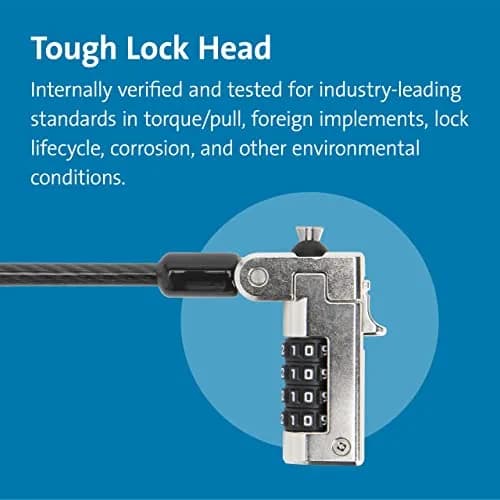 Kensington N17 Combination Laptop Lock | 1.8m (6ft) Carbon Steel Cable, 10,000 Combinations thumbnail 2