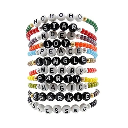 Looconi Black Round Acrylic Alphabet Letter Beads 1400pcs (7mm x 4mm) | DIY Jewelry Making Supplies thumbnail 4