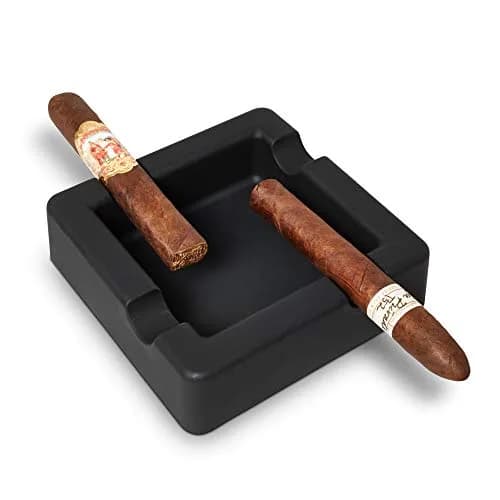 FairleeCove Cigar Ashtray for Large Gauge Cigars | Unbreakable Silicone, Wide Shelf, Indoor Outdoor Use thumbnail 1