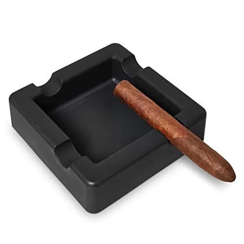 FairleeCove Cigar Ashtray for Large Gauge Cigars | Unbreakable Silicone, Wide Shelf, Indoor Outdoor Use thumbnail 6