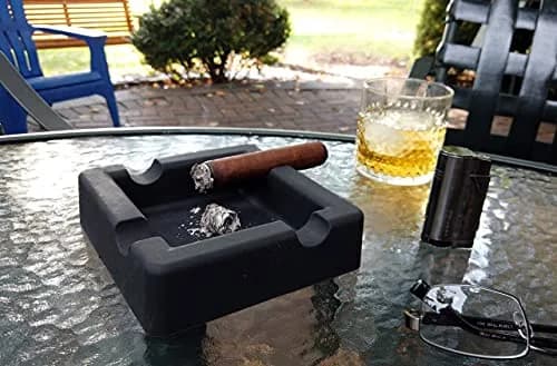 FairleeCove Cigar Ashtray for Large Gauge Cigars | Unbreakable Silicone, Wide Shelf, Indoor Outdoor Use thumbnail 8