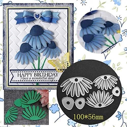 LZBRDY Daisy Flower Metal Cutting Dies | High-Carbon Steel Craft Die for Scrapbooking & Card Making (100*56mm) thumbnail 2