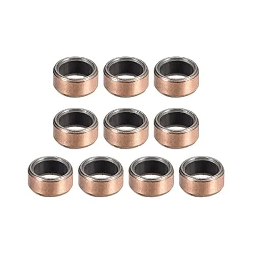 uxcell Sleeve Bearing 6mm Bore x 8mm OD x 4mm Length Plain Bearing Wrapped Oilless Bushings 10 Pack | Self-Lubricating for Sliding Movements thumbnail 1