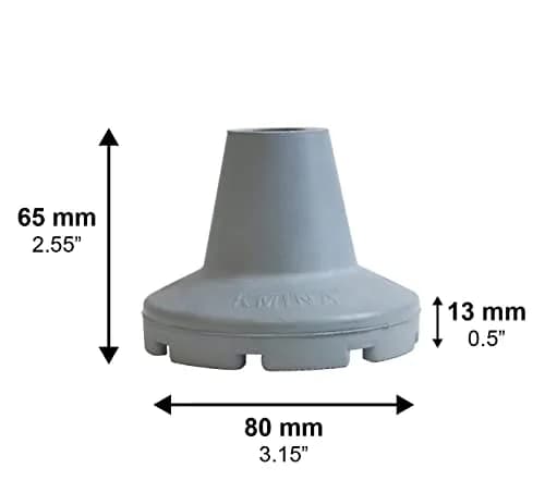 KMINA All Terrain Crutch Tips 7/8 Inch (2.22 cm) Gray | Non-Slip Rubber with Steel Ring for Enhanced Stability thumbnail 4