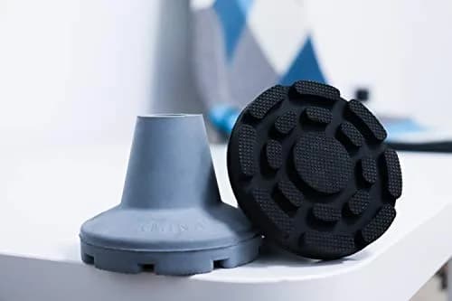 KMINA All Terrain Crutch Tips 7/8 Inch (2.22 cm) Gray | Non-Slip Rubber with Steel Ring for Enhanced Stability thumbnail 6