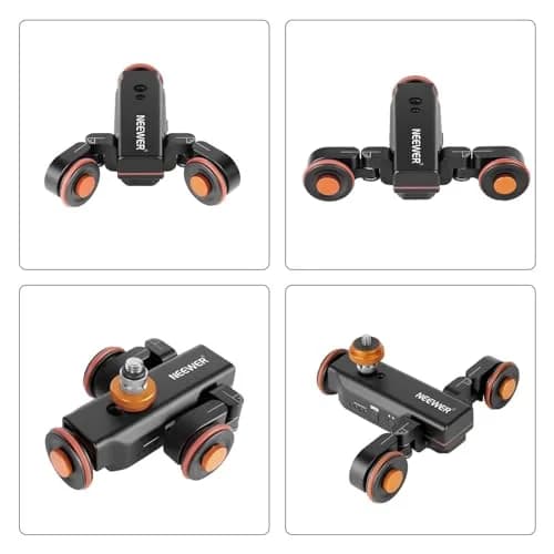 NEEWER 3 Wheels Wireless Video Camera Dolly, 3 Speed Motorized Slider | Remote Control & Adjustable Wheel thumbnail 7