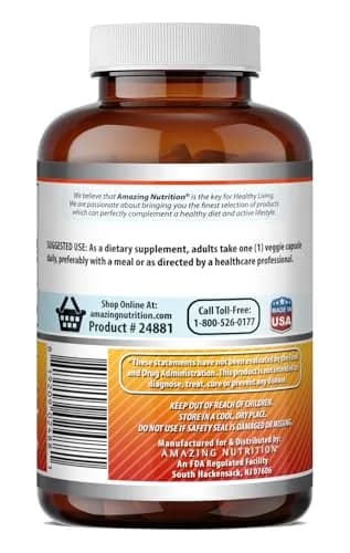 Amazing Nutrition Quercetin Berberine 250mg | Vegetarian Gluten Free Supplement in USA (180 Veggie Capsules) thumbnail 5
