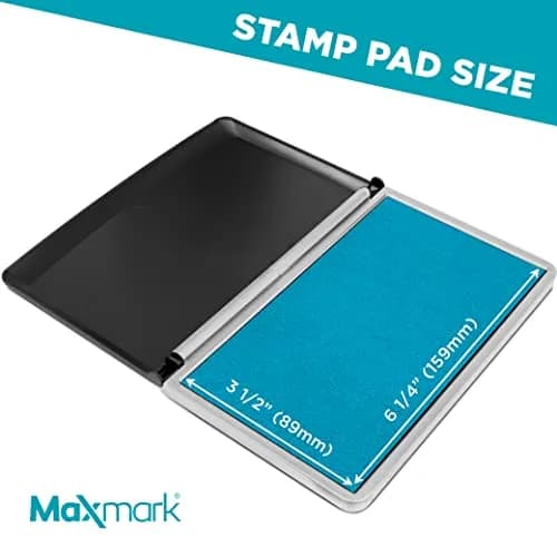MaxMark Large Premium Light Blue Ink Stamp Pad 17.5cm x 15.9cm (3.5" x 6.25") | Thousands of Crisp Impressions thumbnail 3