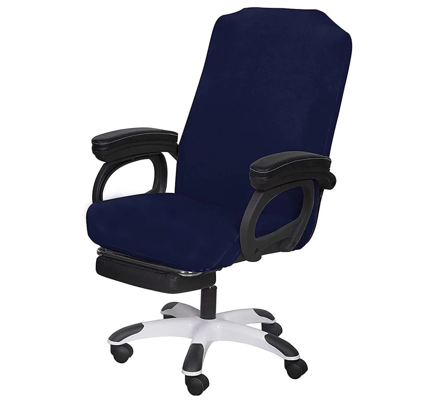 SARAFLORA Navy Large Office Chair Cover | Stretch Fit, Removable, Washable Protector (1 Piece) - view 2