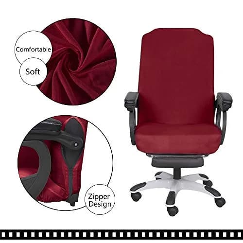 SARAFLORA Burgundy Large Office Chair Cover | Stretch Fit, Removable, Washable Protector (1 Piece) thumbnail 5