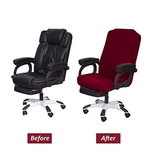 SARAFLORA Burgundy Large Office Chair Cover | Stretch Fit, Removable, Washable Protector (1 Piece) thumbnail 7