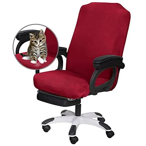 SARAFLORA Burgundy Large Office Chair Cover | Stretch Fit, Removable, Washable Protector (1 Piece) thumbnail 2