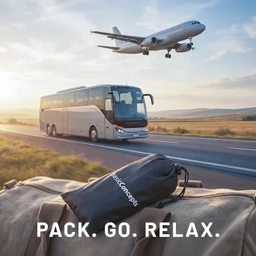 BASIC CONCEPTS Airplane Foot Hammock for Plane Travel Essentials - Black, 17-34 inch Adjustable Strap | Travel Comfortably thumbnail 8