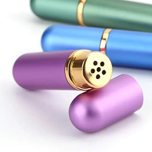 Bekith Set of 8 Colors Empty Essential Oil Personal Inhaler Refillable Aromatherapy Nasal Inhaler Tubes Aluminum and Glass, Portable Nasal Inhalers with 20 Cotton Wicks | Reusable & Refillable thumbnail 3