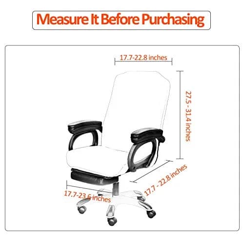 SARAFLORA Black Office Chair Cover Large | Stretchable & Washable Protector for Computer Chairs thumbnail 5