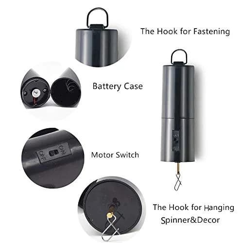 FENELY Black Battery Operated Wind Spinner Motor for Hanging Displays | 1.8 kg (4 lb) Capacity thumbnail 4