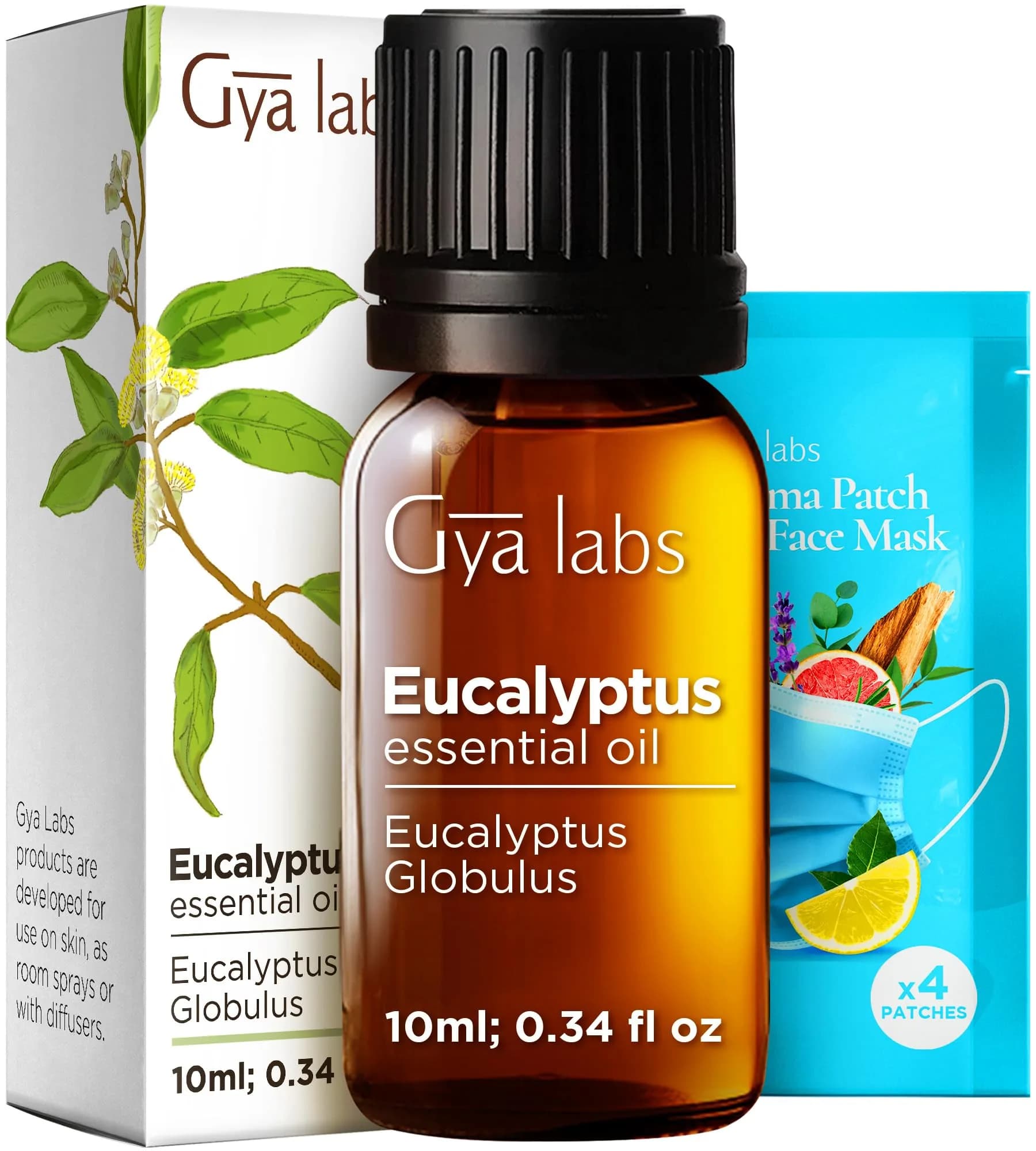 Gya Labs Eucalyptus Essential Oil 0.34 Fl Oz (10ml) | 100% Pure Australian Eucalyptus Oil for Diffuser, Skin, Hair - main product image