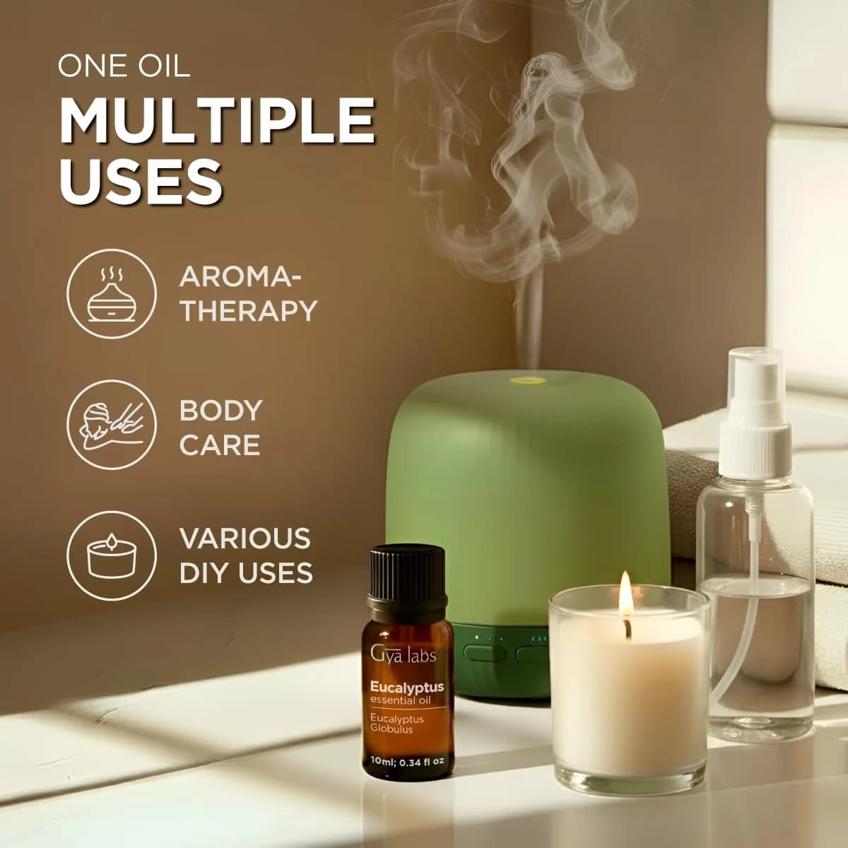 Gya Labs Eucalyptus Essential Oil 0.34 Fl Oz (10ml) | 100% Pure Australian Eucalyptus Oil for Diffuser, Skin, Hair - view 5