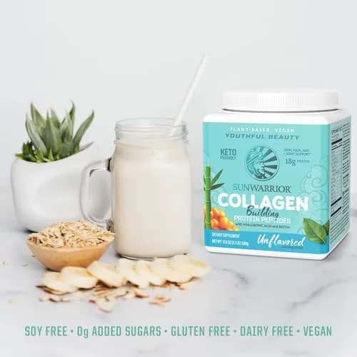 Sunwarrior Vegan Collagen Building Peptides, Unflavored | Plant-Based Collagen Support for Skin & Muscle (20 Servings) thumbnail 5