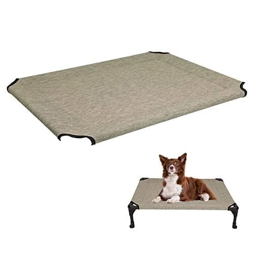 Veehoo Replacement Cooling Pet Bed Cover Beige 81cm (32") x 64cm (25") | Breathable Mesh Fabric for Medium Dogs thumbnail 1