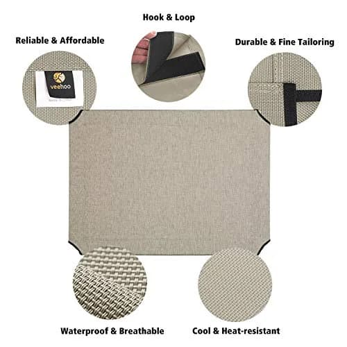Veehoo Replacement Cooling Pet Bed Cover Beige 81cm (32") x 64cm (25") | Breathable Mesh Fabric for Medium Dogs thumbnail 2
