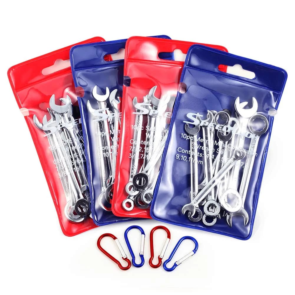 SPEEDWOX Mini Wrench Set 4mm-11mm & 5/32"-7/16" | High Carbon Steel, Rust-Resistant Chrome Finish, 20 Pcs — 4 set wrench