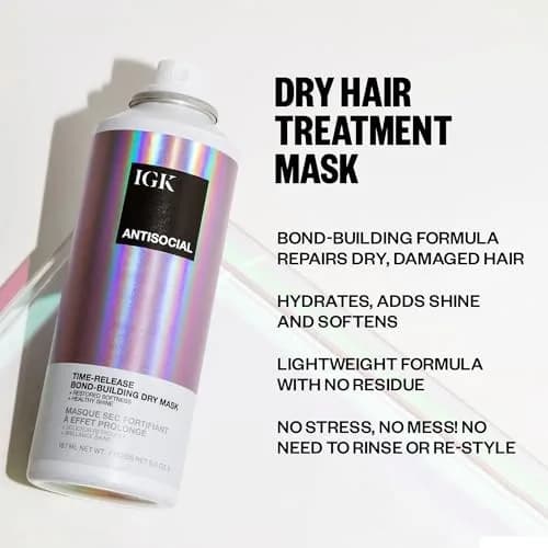 IGK Antisocial Dry Hair Mask 148ml (5 Oz) | Overnight Bond Repair for Damaged Hair thumbnail 2