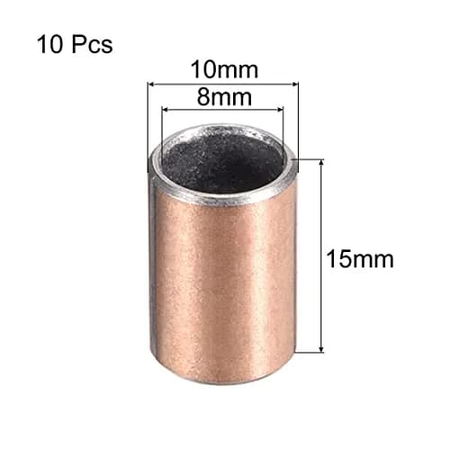 uxcell Sleeve Bearing 8mm Bore x 10mm OD x 15mm Length Plain Bearings Wrapped Oilless Bushings 10pcs thumbnail 2