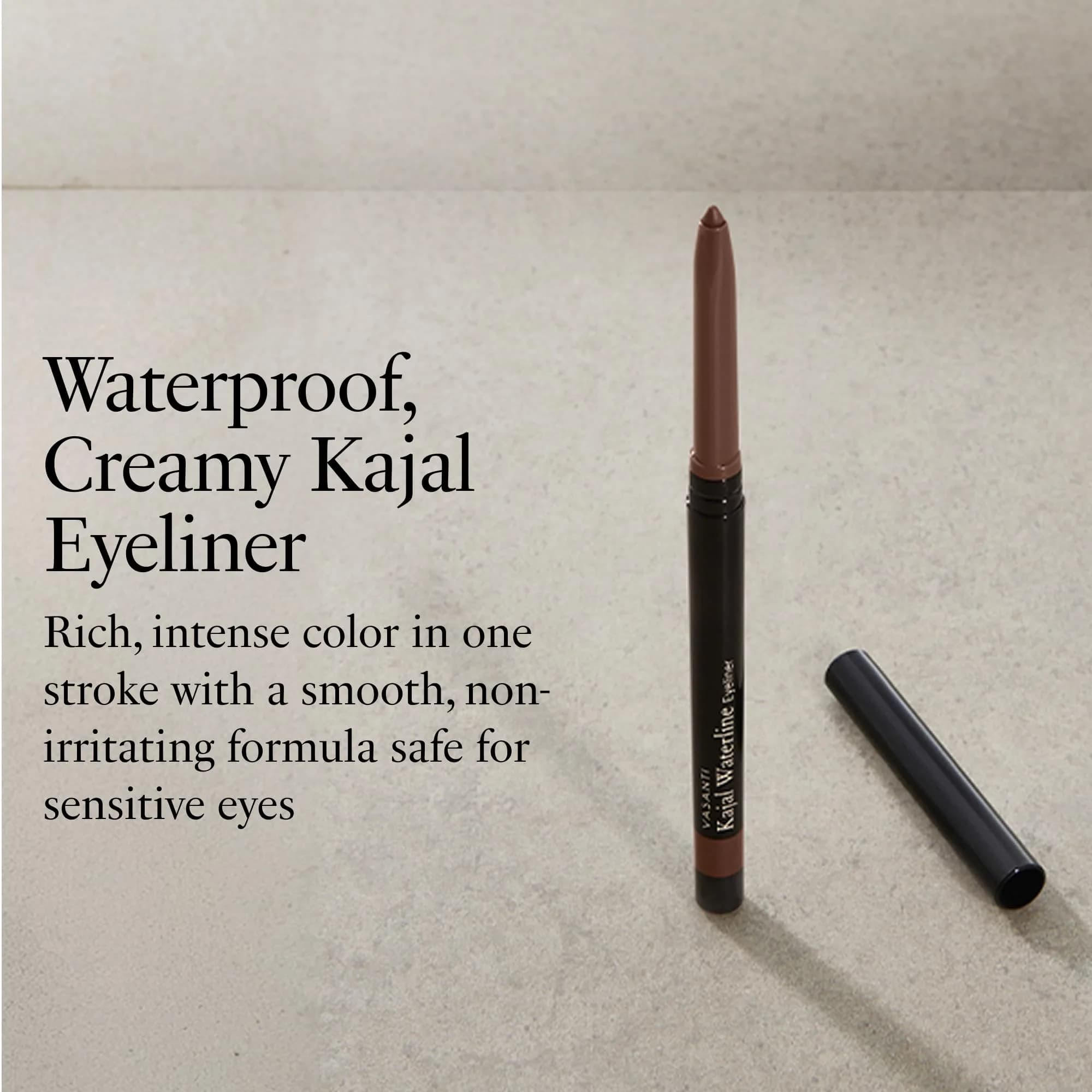 VASANTI Kajal Waterline Eyeliner Hazel Brown | Long-Lasting, Blendable Eye Liner Pencil (0.28g) - view 2