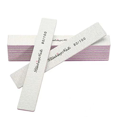 BlinkingNails 80/100 Grit Nail Files 10-Pack | Professional Double-Sided Washable Emery Boards for Natural Nails thumbnail 1