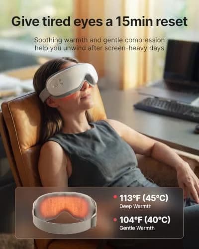RENPHO Eyeris 1 Eye Massager with Heat | Heated Eye Mask for Relaxation & Migraine Relief thumbnail 2