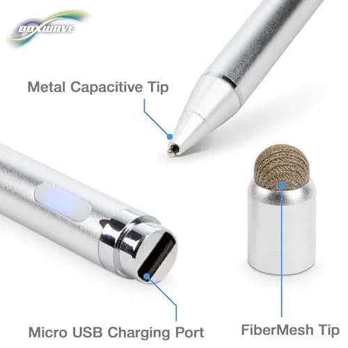 BoxWave Active Stylus Pen for Acer Chromebook 15 (CB515) 15.6 in | Ultra Fine Tip, 12H Battery, Metallic Silver thumbnail 9